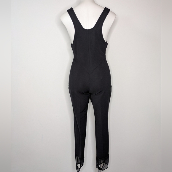 Vintage Obermeyer Black Wool Blend Stirrup Pant Ski Bib Jumpsuit 8S - Picture 6 of 10